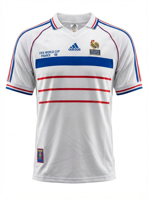 France Away Jersey from the 1998 FIFA World Cup made by Adidas.