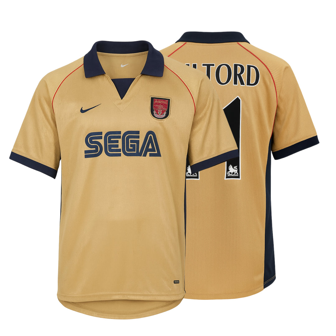 Arsenal 2001/02 Sega Gold Away Retro Football Shirt