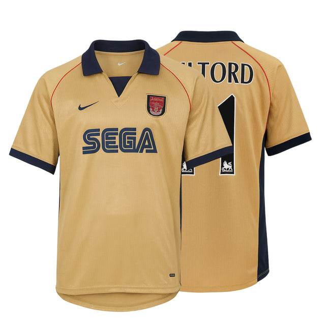 Arsenal 2001/02 Sega Gold Away Retro Football Shirt