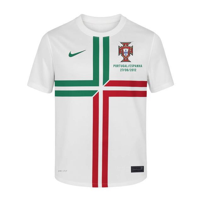 Portugal 2012 Away Jersey | Euro 2012 Retro Nike Kit | Classic White & Cross Design